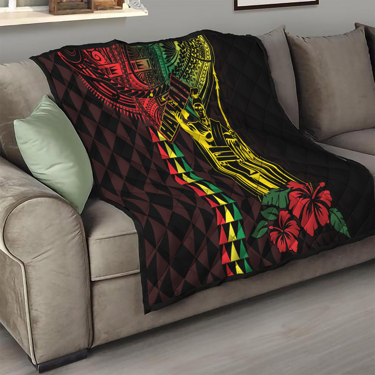 King Kamehameha Day Quilt Hawaii Kakau Reggae LT01 - Polynesian Pride