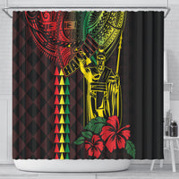 King Kamehameha Day Shower Curtain Hawaii Kakau Reggae LT01 - Polynesian Pride
