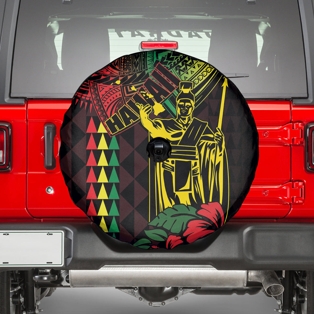 King Kamehameha Day Spare Tire Cover Hawaii Kakau Reggae LT01 - Polynesian Pride
