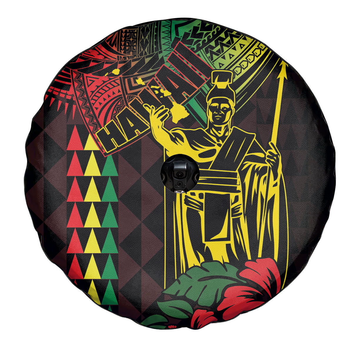 King Kamehameha Day Spare Tire Cover Hawaii Kakau Reggae LT01 - Polynesian Pride