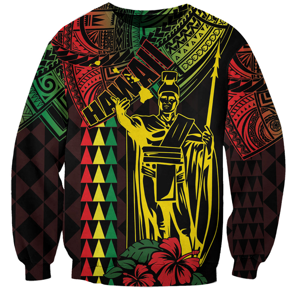 King Kamehameha Day Sweatshirt Hawaii Kakau Reggae LT01 Unisex Black - Polynesian Pride