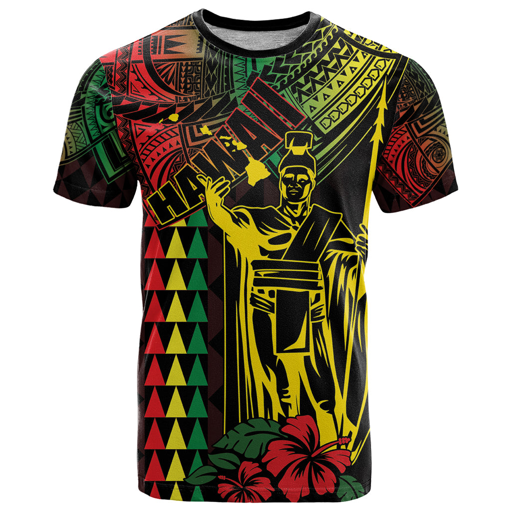 King Kamehameha Day T Shirt Hawaii Kakau Reggae LT01 Black - Polynesian Pride