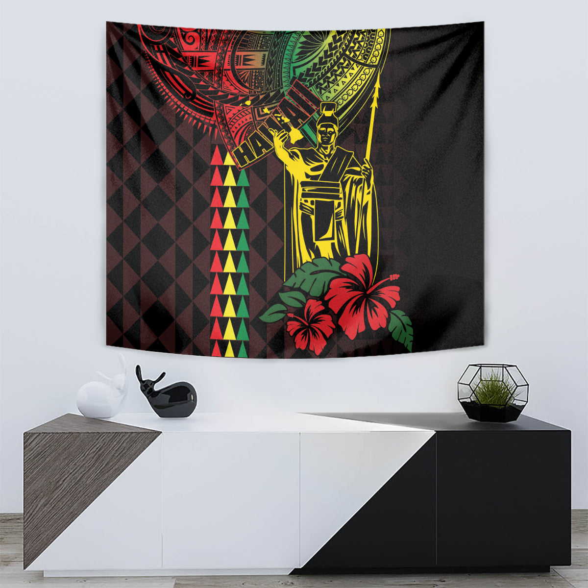 King Kamehameha Day Tapestry Hawaii Kakau Reggae LT01 - Polynesian Pride