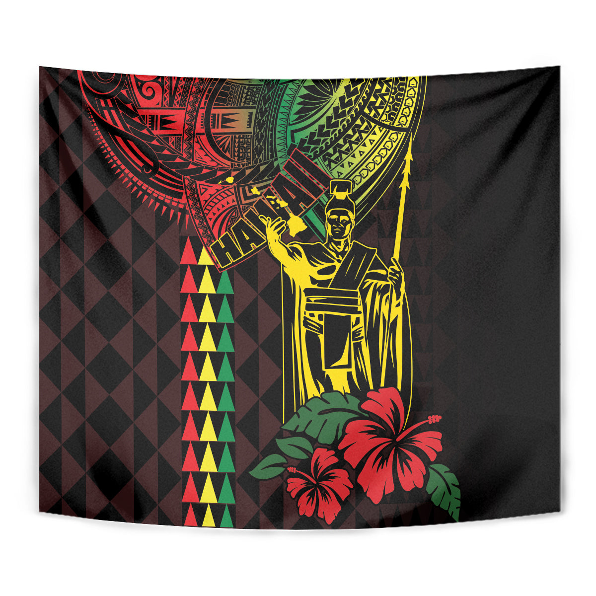 King Kamehameha Day Tapestry Hawaii Kakau Reggae LT01 - Polynesian Pride