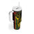 King Kamehameha Day Tumbler With Handle Hawaii Kakau Reggae