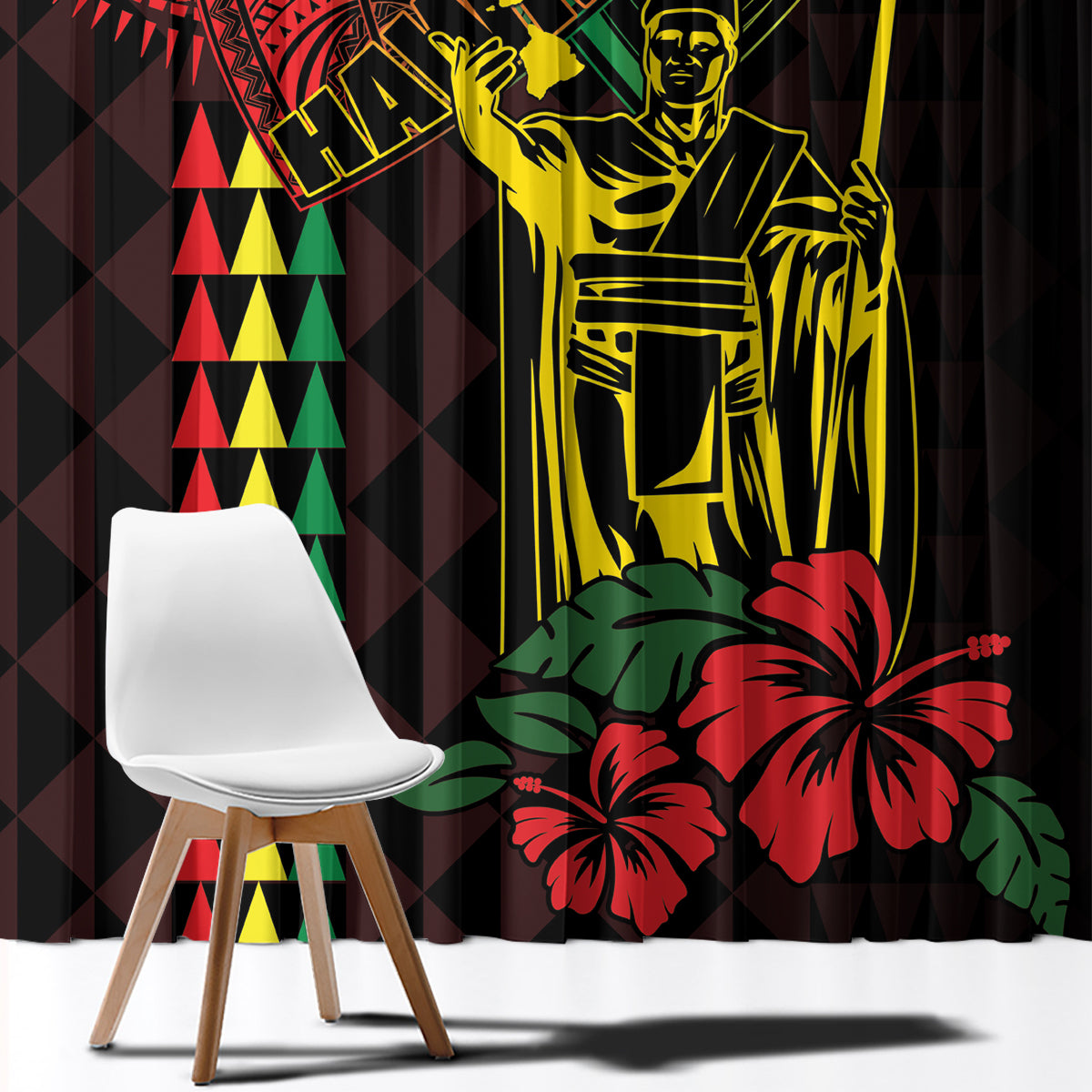 King Kamehameha Day Window Curtain Hawaii Kakau Reggae LT01 - Polynesian Pride