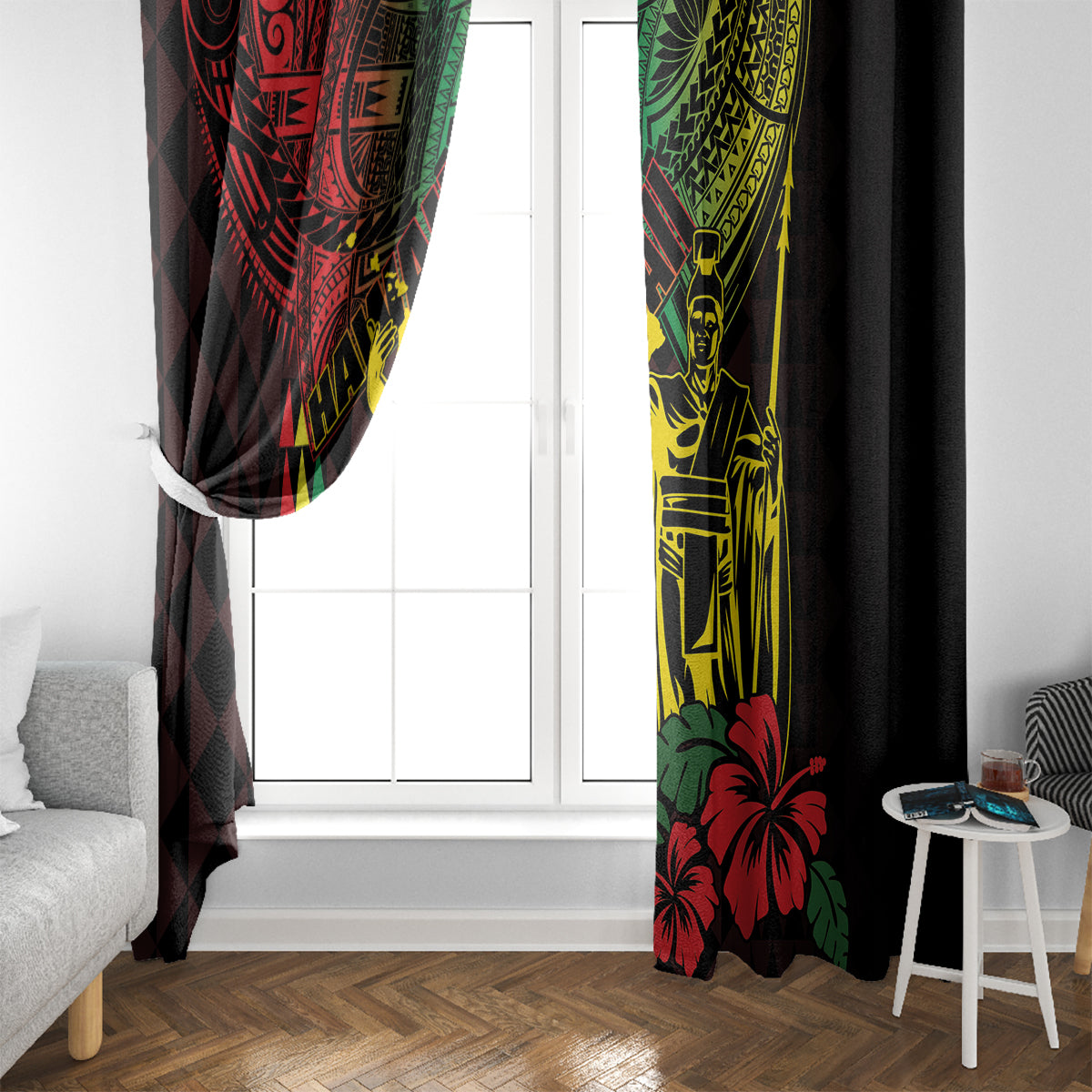 King Kamehameha Day Window Curtain Hawaii Kakau Reggae LT01 - Polynesian Pride