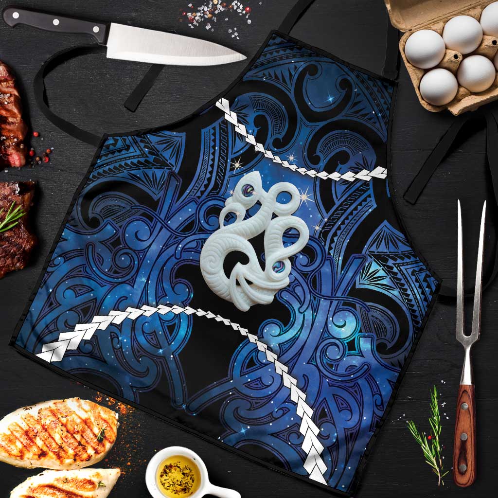 Maori Matariki Manaia Apron Maori Kowhaiwhai Pattern Galaxy LT01 Blue - Polynesian Pride