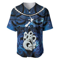 Personalized Maori Matariki Manaia Baseball Jersey Maori Kowhaiwhai Pattern Galaxy LT01 Blue - Polynesian Pride