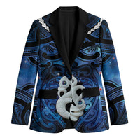 Personalized Maori Matariki Manaia Blazer Maori Kowhaiwhai Pattern Galaxy LT01 Unisex Blue - Polynesian Pride