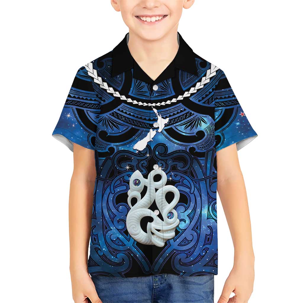 Personalized Maori Matariki Manaia Hawaiian Shirt Maori Kowhaiwhai Pattern Galaxy LT01 - Polynesian Pride