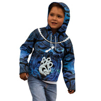 Personalized Maori Matariki Manaia Kid Hoodie Maori Kowhaiwhai Pattern Galaxy LT01 - Polynesian Pride
