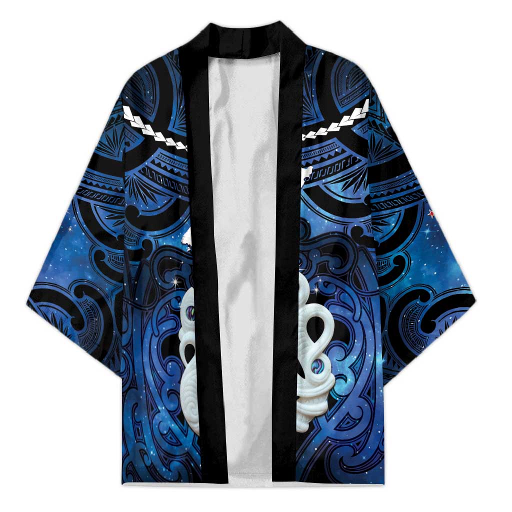 Personalized Maori Matariki Manaia Kimono Maori Kowhaiwhai Pattern Galaxy LT01 Unisex Blue - Polynesian Pride