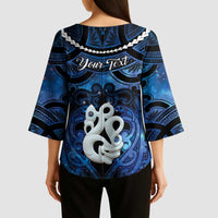 Personalized Maori Matariki Manaia Kimono Sleeve Blouse Maori Kowhaiwhai Pattern Galaxy LT01 - Polynesian Pride