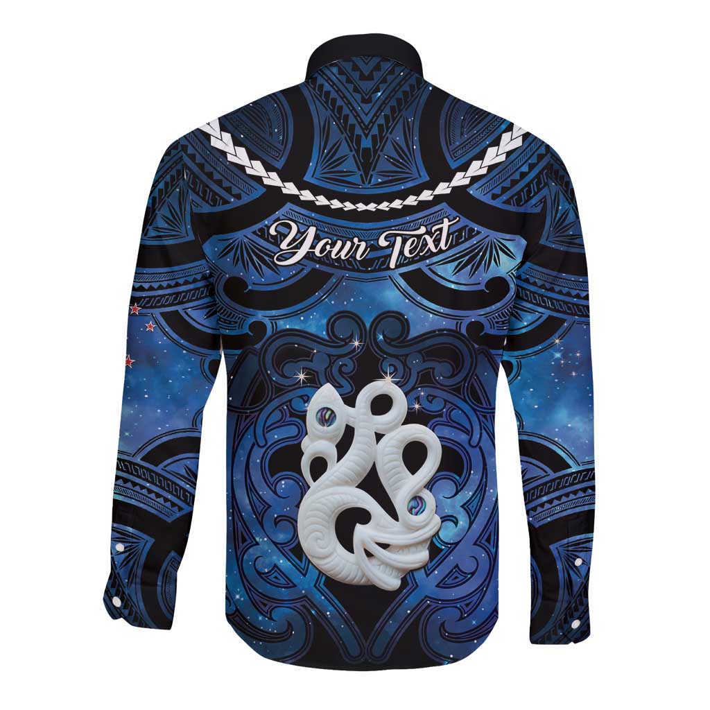 Personalized Maori Matariki Manaia Long Sleeve Button Shirt Maori Kowhaiwhai Pattern Galaxy LT01 - Polynesian Pride
