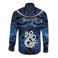Personalized Maori Matariki Manaia Long Sleeve Button Shirt Maori Kowhaiwhai Pattern Galaxy LT01 - Polynesian Pride