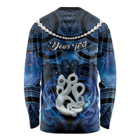 Personalized Maori Matariki Manaia Long Sleeve Shirt Maori Kowhaiwhai Pattern Galaxy LT01 - Polynesian Pride