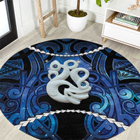 Maori Matariki Manaia Round Carpet Maori Kowhaiwhai Pattern Galaxy LT01 Blue - Polynesian Pride