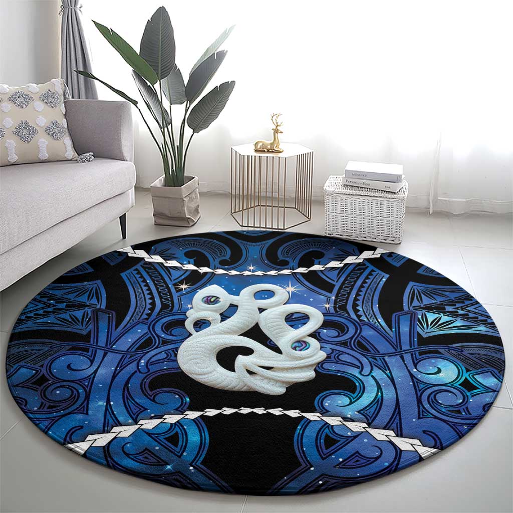 Maori Matariki Manaia Round Carpet Maori Kowhaiwhai Pattern Galaxy LT01 - Polynesian Pride