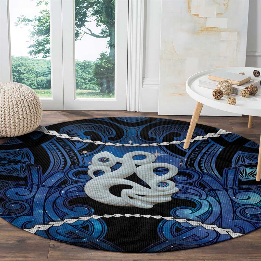 Maori Matariki Manaia Round Carpet Maori Kowhaiwhai Pattern Galaxy LT01 - Polynesian Pride