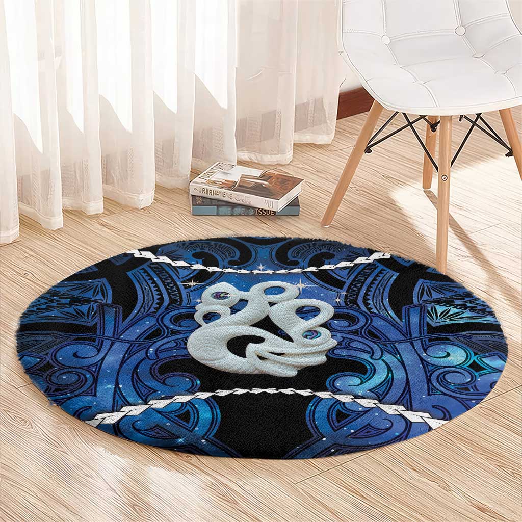 Maori Matariki Manaia Round Carpet Maori Kowhaiwhai Pattern Galaxy LT01 - Polynesian Pride