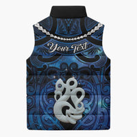 Personalized Maori Matariki Manaia Sleeveless Puffer Jacket Maori Kowhaiwhai Pattern Galaxy LT01 - Polynesian Pride