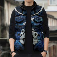 Personalized Maori Matariki Manaia Sleeveless Puffer Jacket Maori Kowhaiwhai Pattern Galaxy LT01 - Polynesian Pride