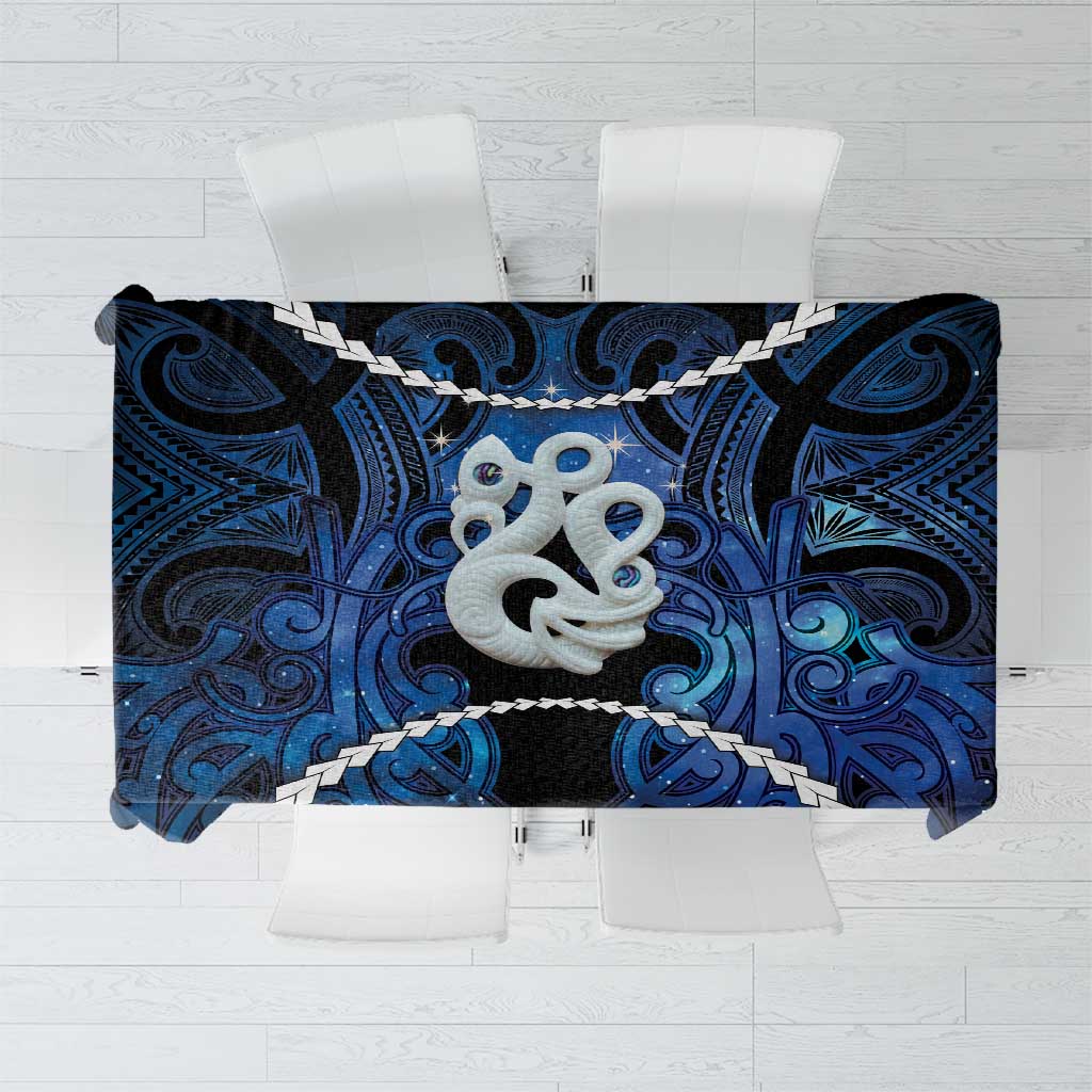 Maori Matariki Manaia Tablecloth Maori Kowhaiwhai Pattern Galaxy LT01 Blue - Polynesian Pride