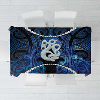 Maori Matariki Manaia Tablecloth Maori Kowhaiwhai Pattern Galaxy LT01 Blue - Polynesian Pride