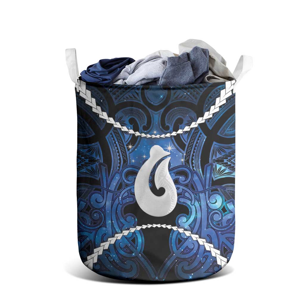 Maori Matariki Hei Matau Laundry Basket Maori Kowhaiwhai Pattern Galaxy LT01 - Polynesian Pride