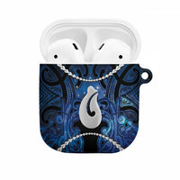 Maori Matariki Hei Matau AirPods Case Maori Kowhaiwhai Pattern Galaxy LT01 Blue - Polynesian Pride