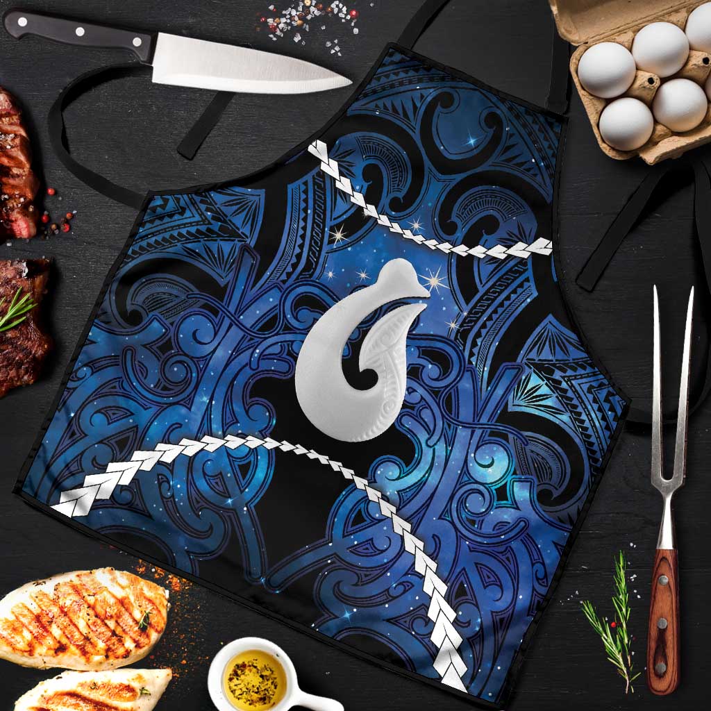 Maori Matariki Hei Matau Apron Maori Kowhaiwhai Pattern Galaxy LT01 Blue - Polynesian Pride