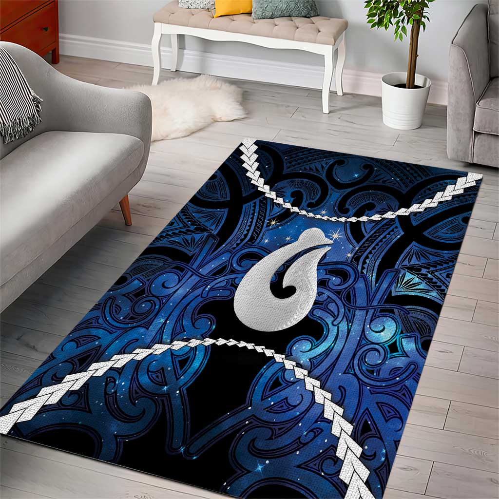 Maori Matariki Hei Matau Area Rug Maori Kowhaiwhai Pattern Galaxy LT01 - Polynesian Pride