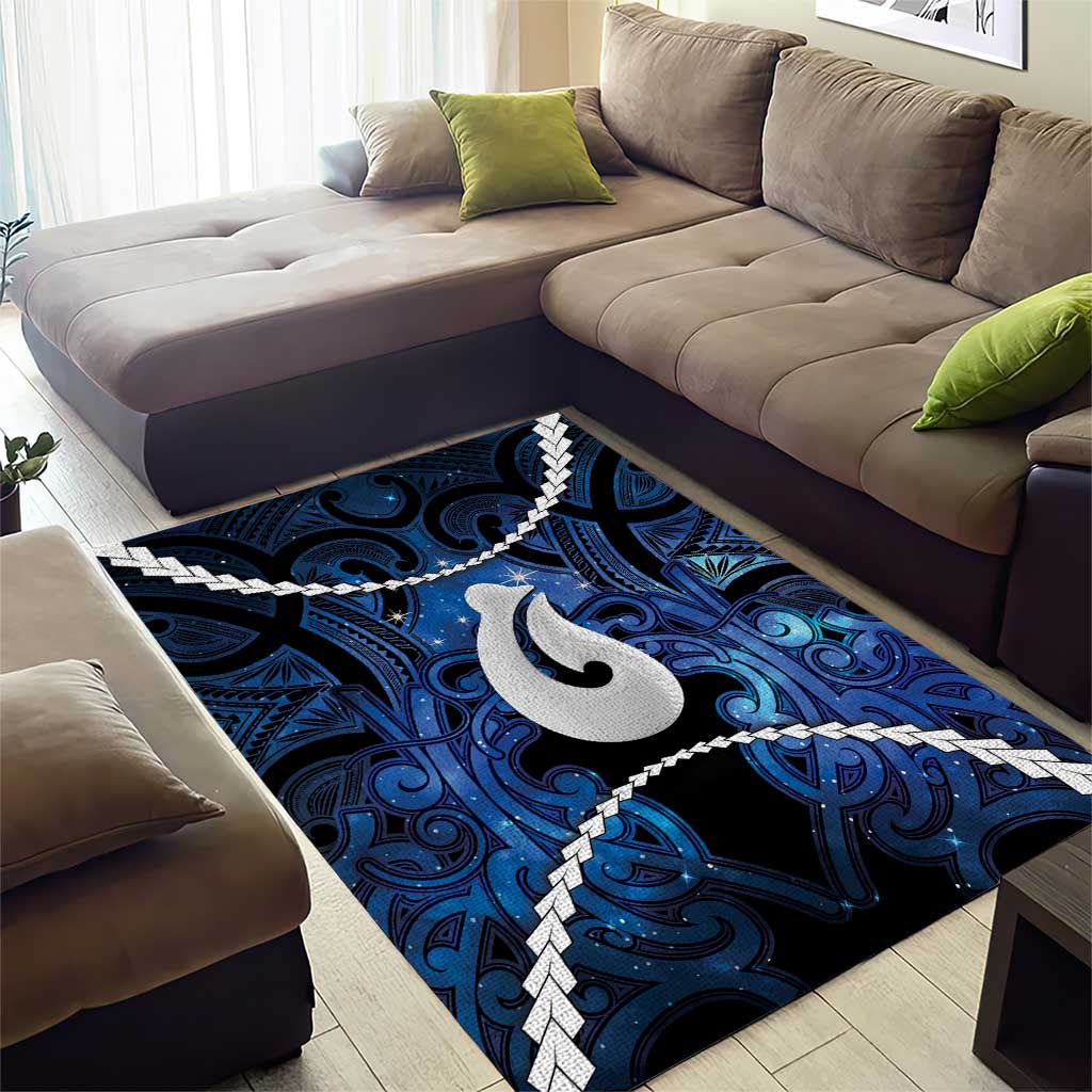 Maori Matariki Hei Matau Area Rug Maori Kowhaiwhai Pattern Galaxy LT01 - Polynesian Pride