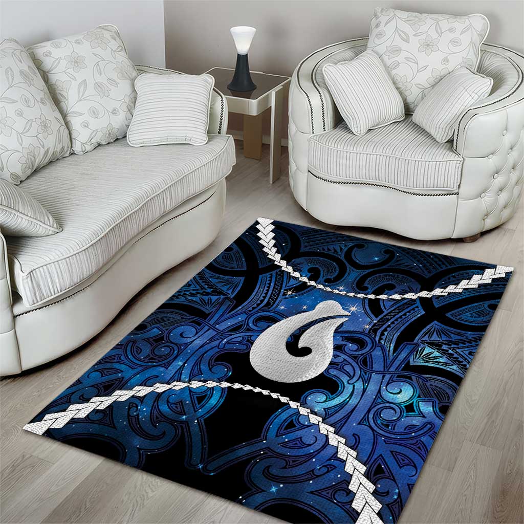 Maori Matariki Hei Matau Area Rug Maori Kowhaiwhai Pattern Galaxy LT01 - Polynesian Pride
