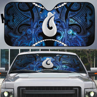 Maori Matariki Hei Matau Auto Sun Shade Maori Kowhaiwhai Pattern Galaxy LT01 Blue - Polynesian Pride