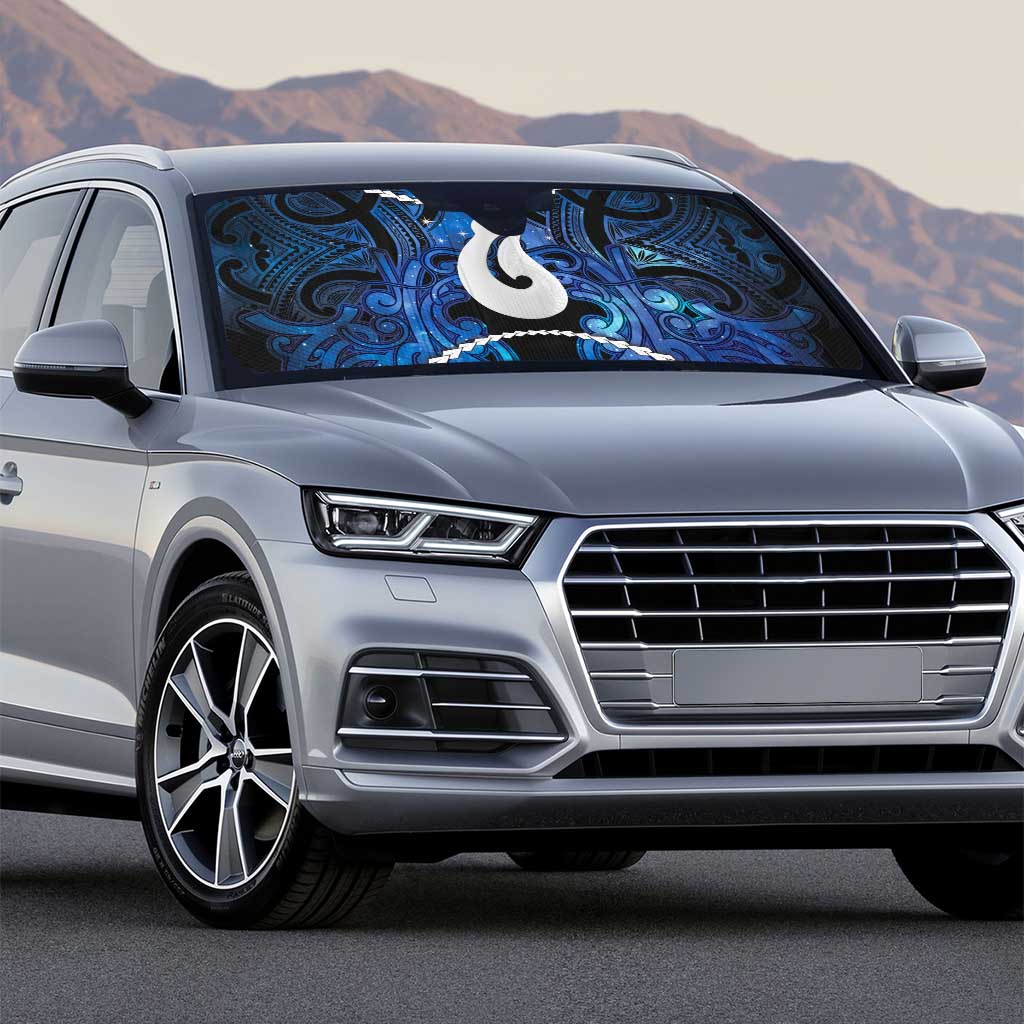 Maori Matariki Hei Matau Auto Sun Shade Maori Kowhaiwhai Pattern Galaxy LT01 - Polynesian Pride