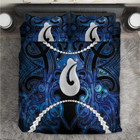 Maori Matariki Hei Matau Bedding Set Maori Kowhaiwhai Pattern Galaxy LT01 Blue - Polynesian Pride