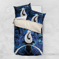 Maori Matariki Hei Matau Bedding Set Maori Kowhaiwhai Pattern Galaxy LT01 US Twin 172cm x 218cm Blue - Polynesian Pride