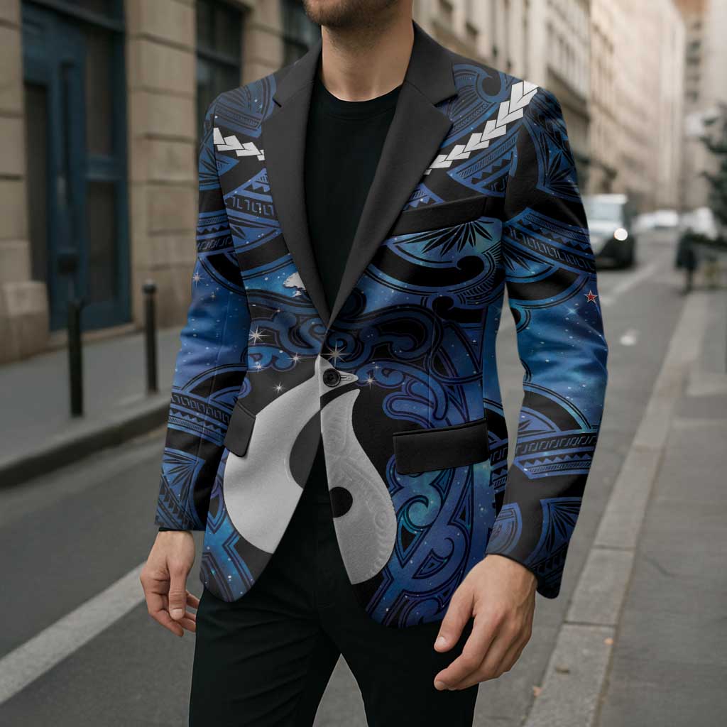 Personalized Maori Matariki Hei Matau Blazer Maori Kowhaiwhai Pattern Galaxy LT01 - Polynesian Pride