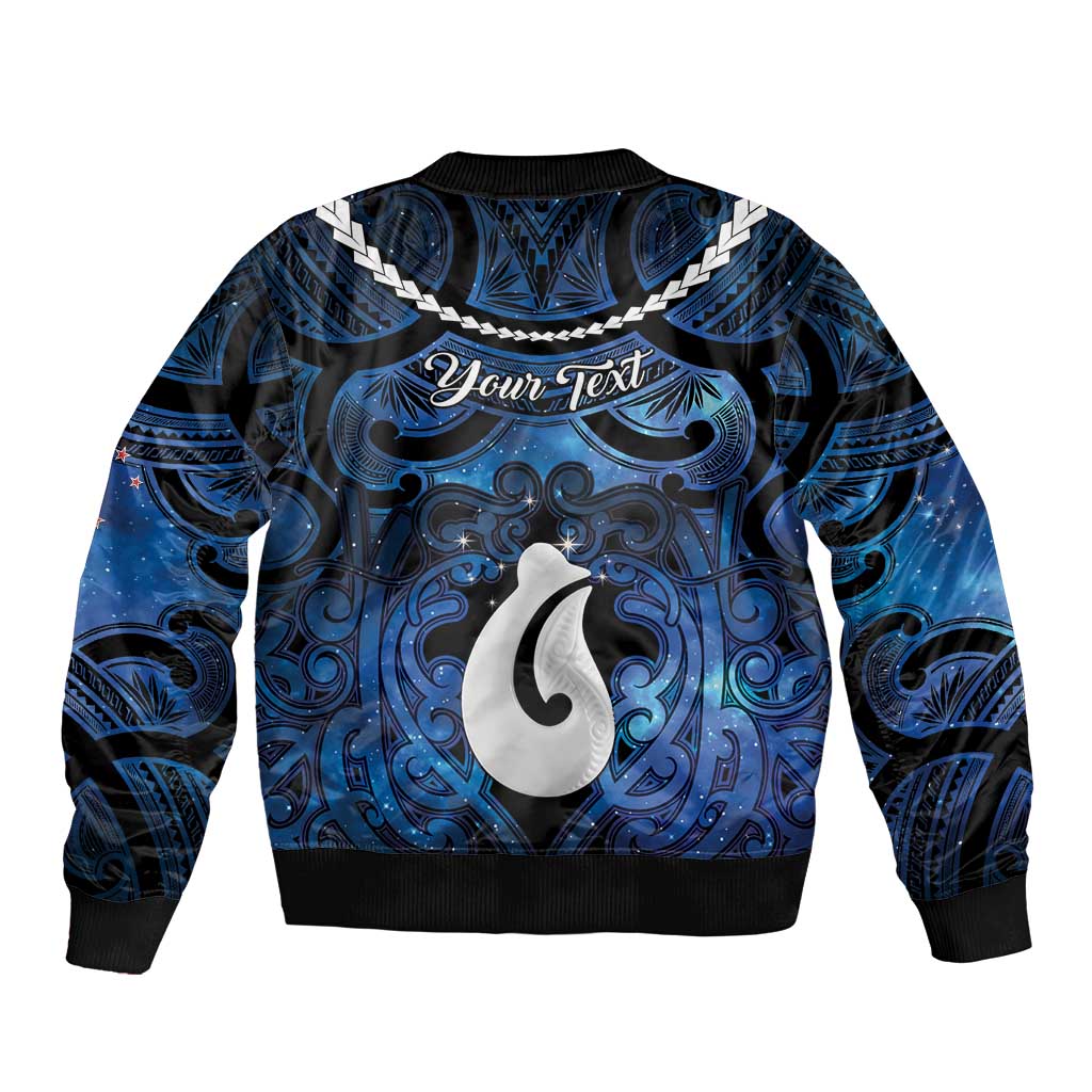 Personalized Maori Matariki Hei Matau Bomber Jacket Maori Kowhaiwhai Pattern Galaxy LT01 - Polynesian Pride