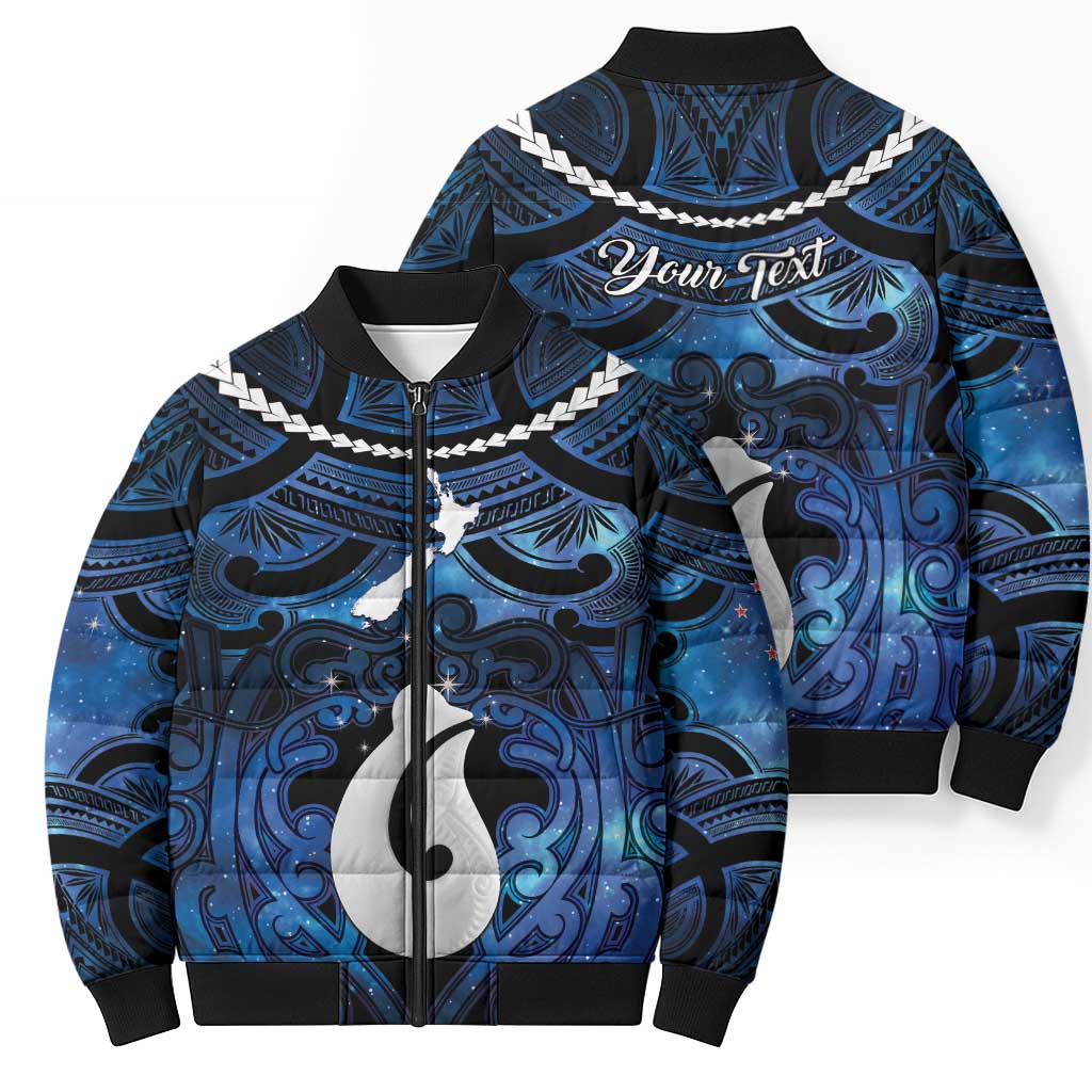 Personalized Maori Matariki Hei Matau Bomber Puffer Jacket Maori Kowhaiwhai Pattern Galaxy LT01 - Polynesian Pride