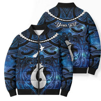 Personalized Maori Matariki Hei Matau Bomber Puffer Jacket Maori Kowhaiwhai Pattern Galaxy LT01 - Polynesian Pride