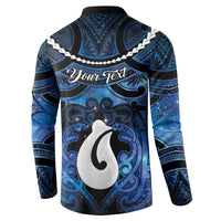 Personalized Maori Matariki Hei Matau Button Sweatshirt Maori Kowhaiwhai Pattern Galaxy LT01 - Polynesian Pride