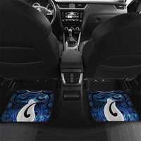Personalized Maori Matariki Hei Matau Car Mats Maori Kowhaiwhai Pattern Galaxy LT01 Set 2pcs - Back Blue - Polynesian Pride