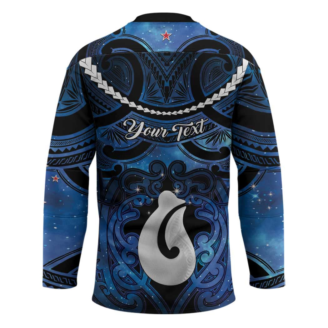 Personalized Maori Matariki Hei Matau Hockey Jersey Maori Kowhaiwhai Pattern Galaxy LT01 - Polynesian Pride