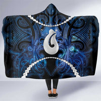 Maori Matariki Hei Matau Hooded Blanket Maori Kowhaiwhai Pattern Galaxy LT01 One Size Blue - Polynesian Pride