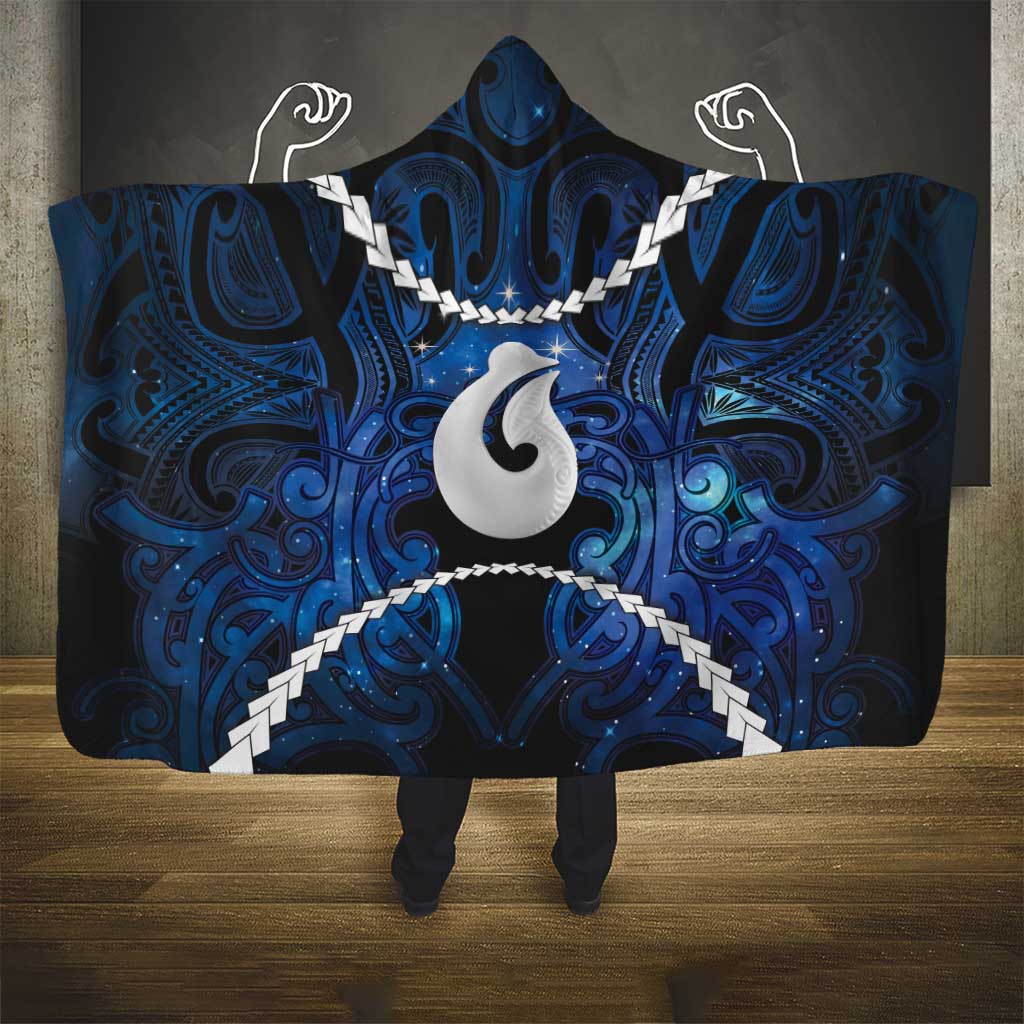 Maori Matariki Hei Matau Hooded Blanket Maori Kowhaiwhai Pattern Galaxy LT01 - Polynesian Pride