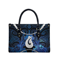 Maori Matariki Hei Matau Leather Bag Maori Kowhaiwhai Pattern Galaxy LT01 - Polynesian Pride