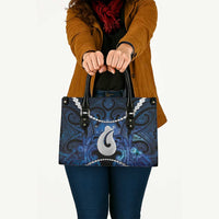 Maori Matariki Hei Matau Leather Bag Maori Kowhaiwhai Pattern Galaxy LT01 - Polynesian Pride